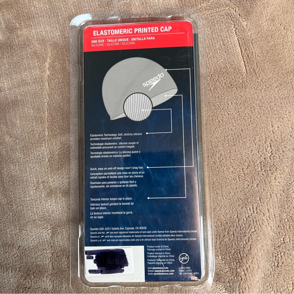 SPEEDO Elastomeric and Composite Silicone Printed Swim Cap Bundle - One Size - Picture 5 of 5